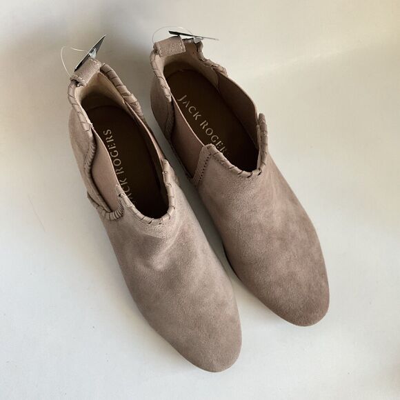 Jack Rogers Chelsea Boot Women Size 9.5M Taupe Suede Poppy Pull-on Waterproof - Picture 11 of 12